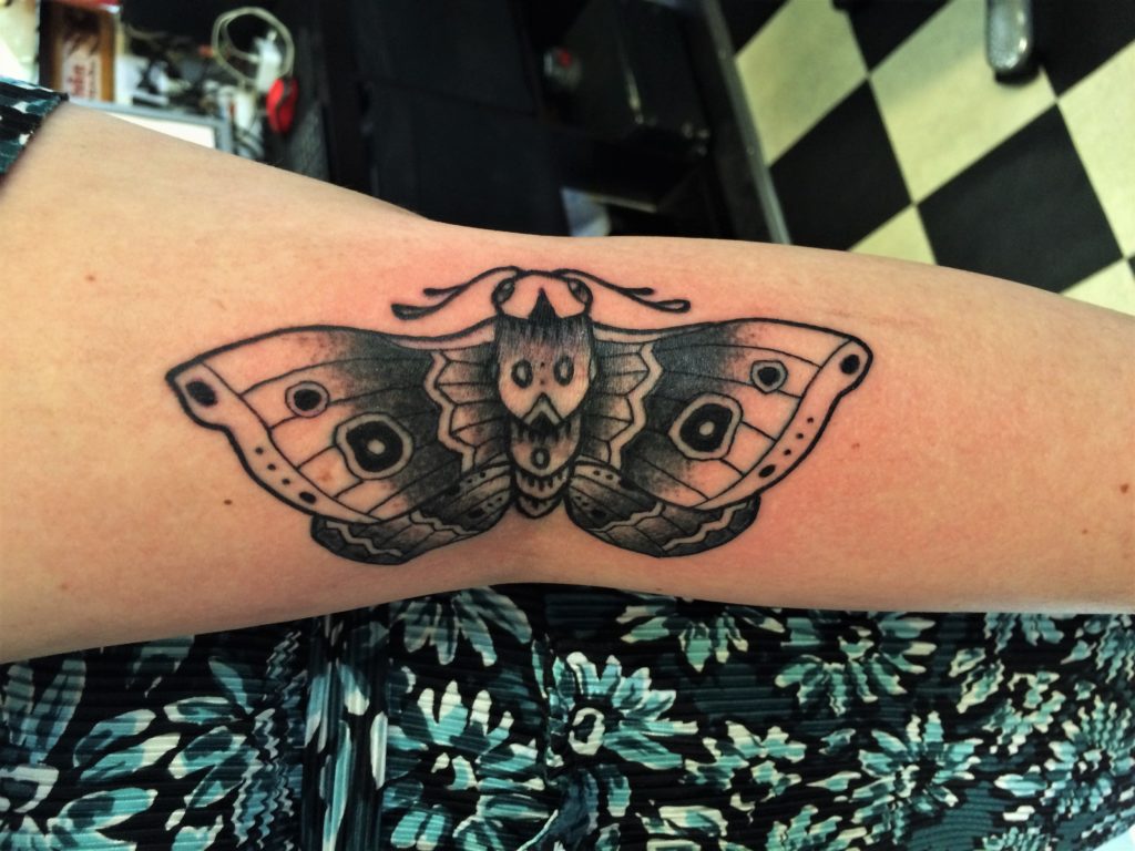 oldschool moth tattoo butterfly